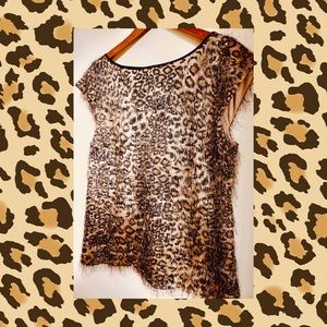 MAKE AN OFFER! Leopard Print Top/Sweater like Sz 8